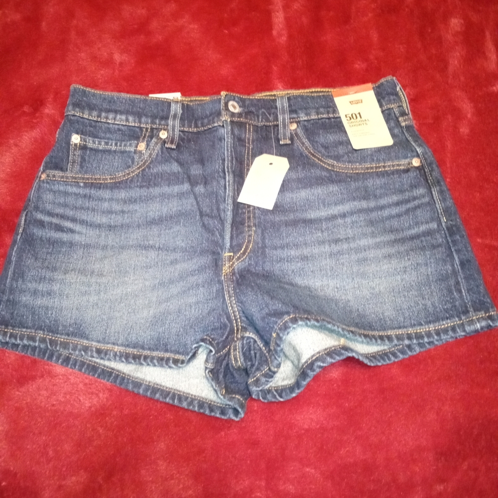 Levi's Dark Blue Classic High-Rise Denim Shorts